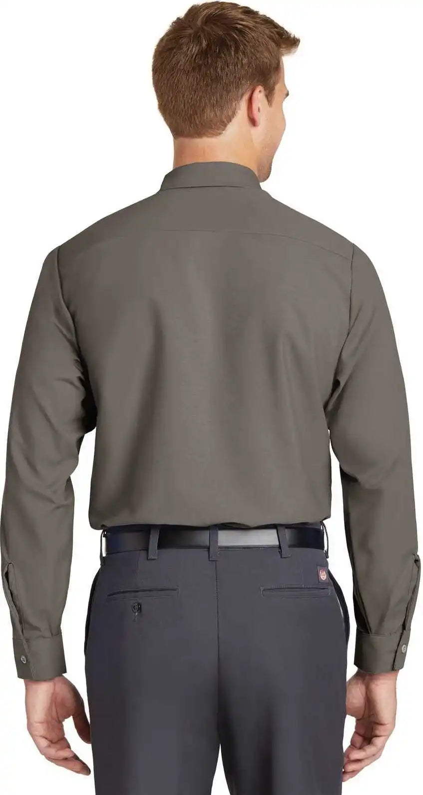Red Kap Sp14 Long Sleeve Industrial Work Shirt Gray