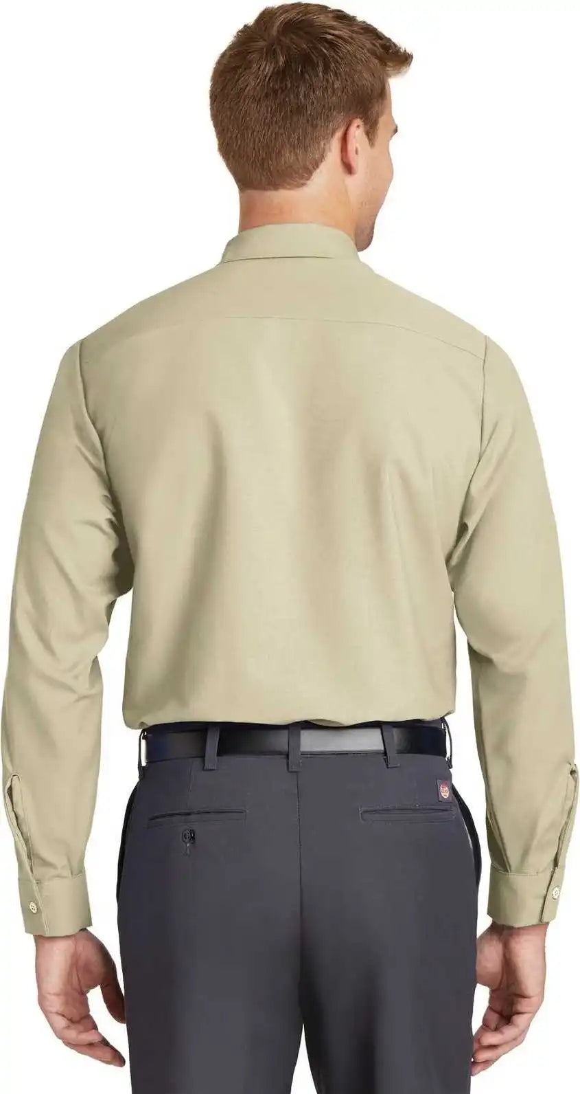 Red Kap Sp14 Long Sleeve Industrial Work Shirt Light Tan
