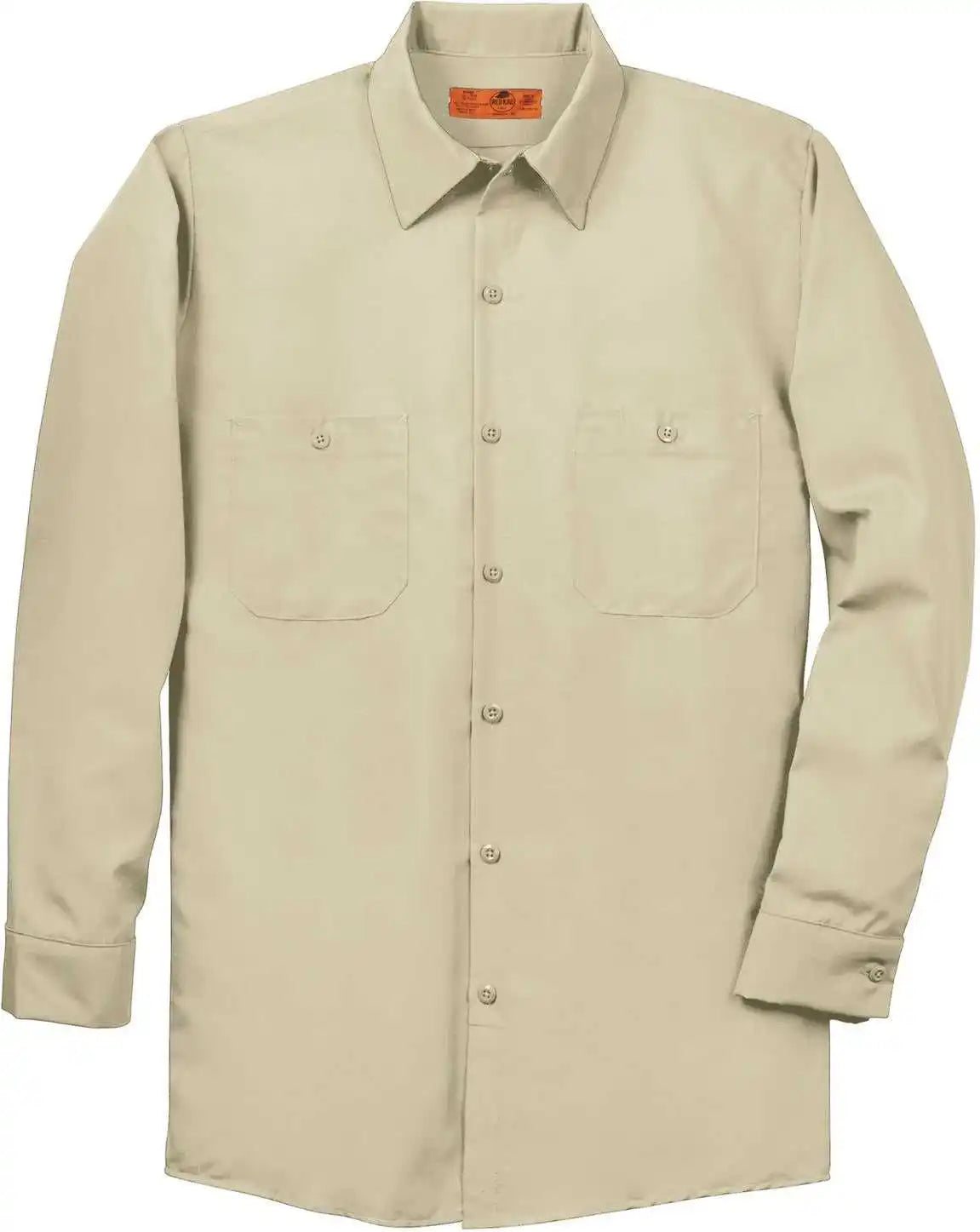 Red Kap Sp14 Long Sleeve Industrial Work Shirt Light Tan
