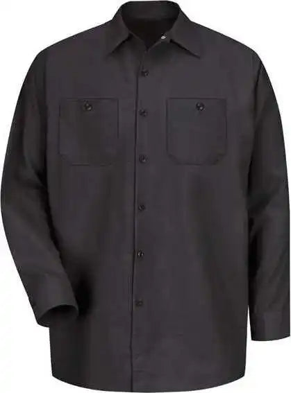 Red Kap Sp14l Industrial Work Shirt Long Sizes Black