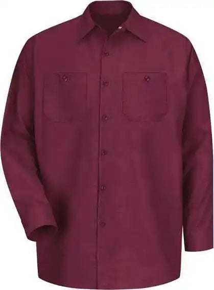Red Kap Sp14l Industrial Work Shirt Long Sizes - Burgundy