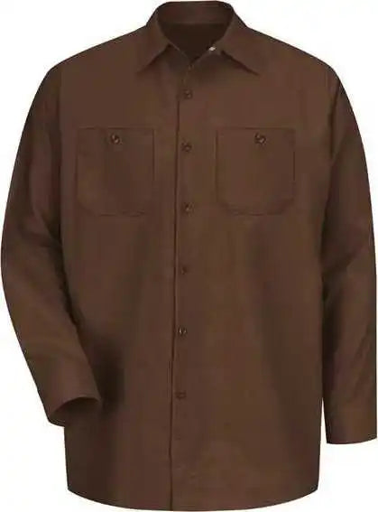 Red Kap Sp14l Industrial Work Shirt Long Sizes - Chocolate Brown