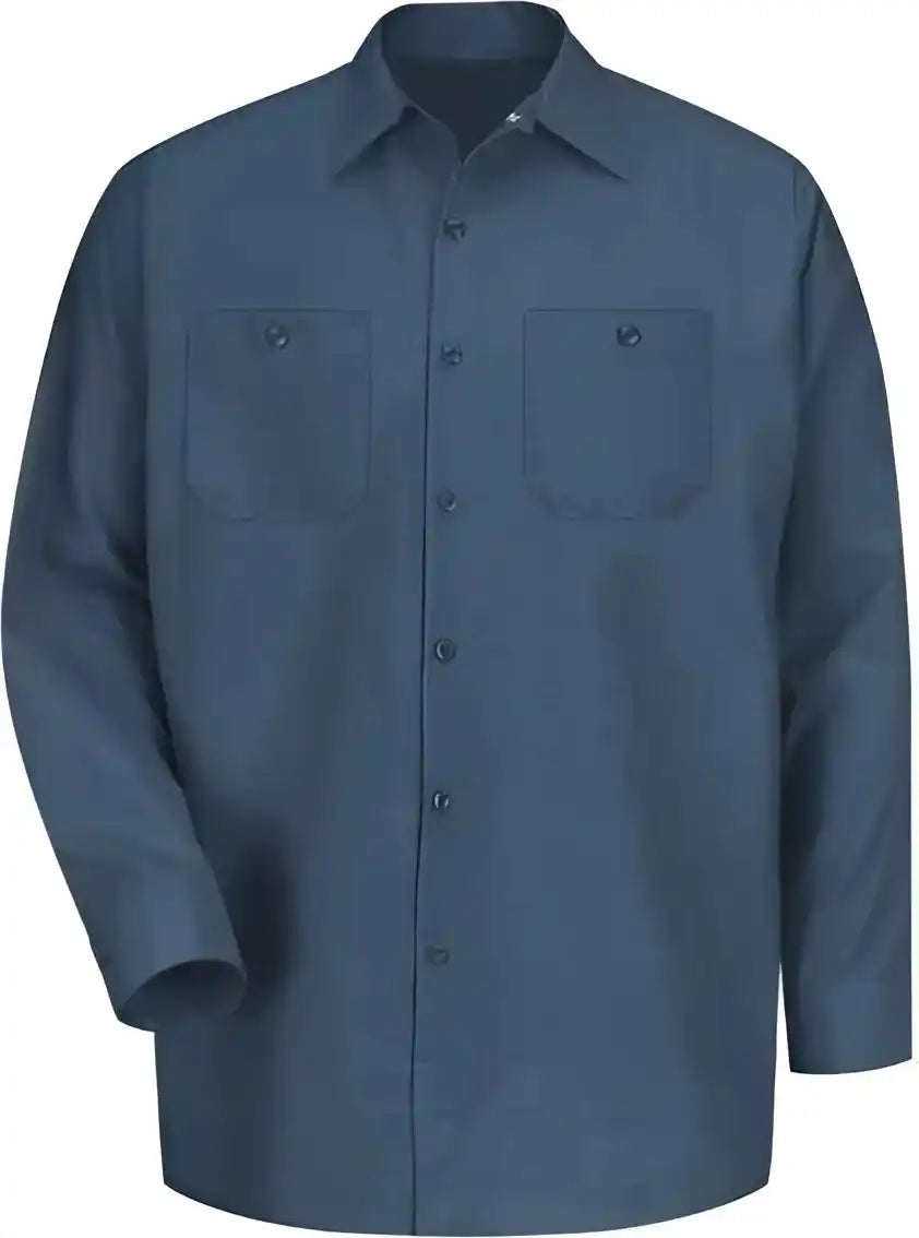 Red Kap Sp14l Industrial Work Shirt Long Sizes Dark Blue
