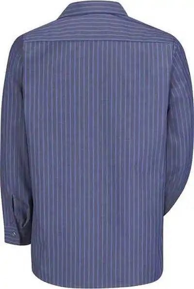 Red Kap Sp14l Industrial Work Shirt Long Sizes - Gray Blue Stripe