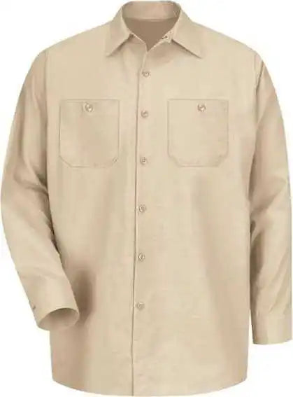 Red Kap Sp14l Industrial Work Shirt Long Sizes Light Tan