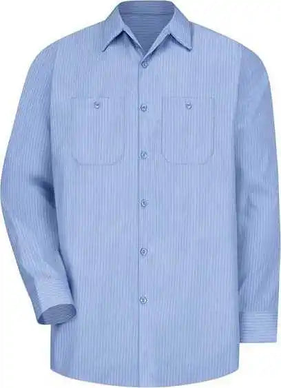 Red Kap Sp14l Industrial Work Shirt Long Sizes - Ml-medium Blue Light