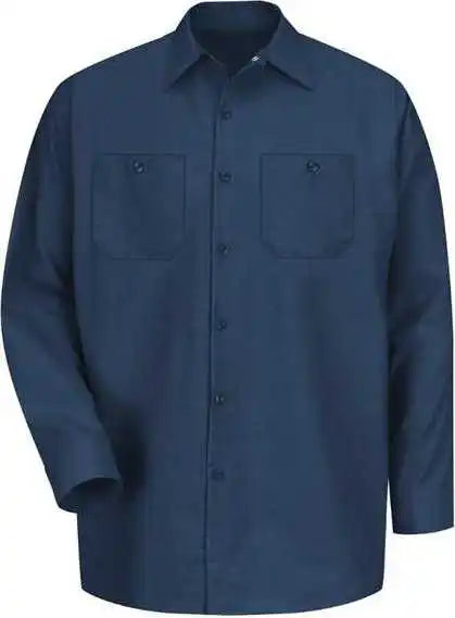 Red Kap Sp14l Industrial Work Shirt Long Sizes Navy