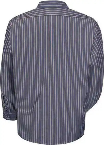 Red Kap Sp14l Industrial Work Shirt Long Sizes - Navy Khaki Stripe