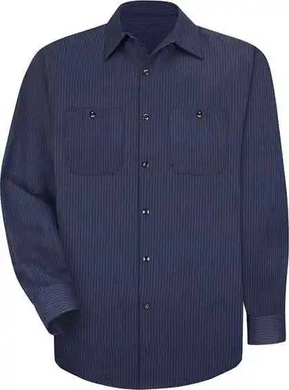 Red Kap Sp14l Industrial Work Shirt Long Sizes - Nl-navy Light Blue