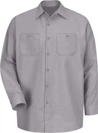 Red Kap Sp14l Industrial Work Shirt Long Sizes - Silver Gray