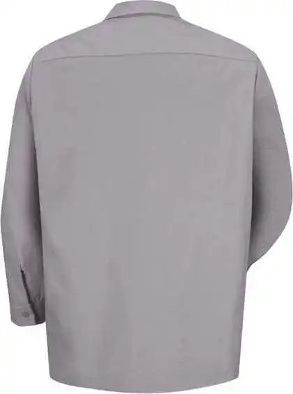 Red Kap Sp14l Industrial Work Shirt Long Sizes - Silver Gray