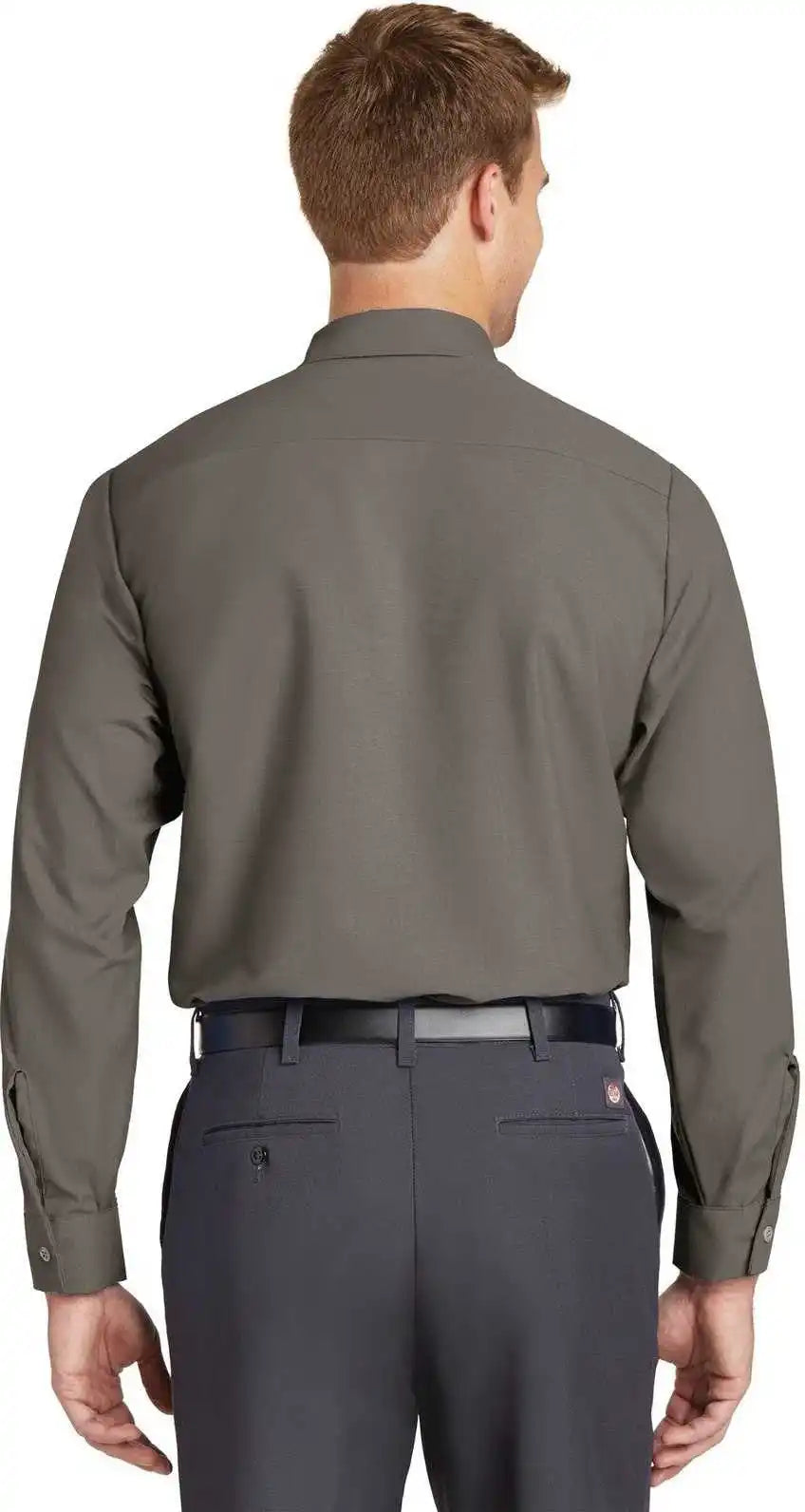 Red Kap Sp14long Long Size Industrial Work Shirt Gray