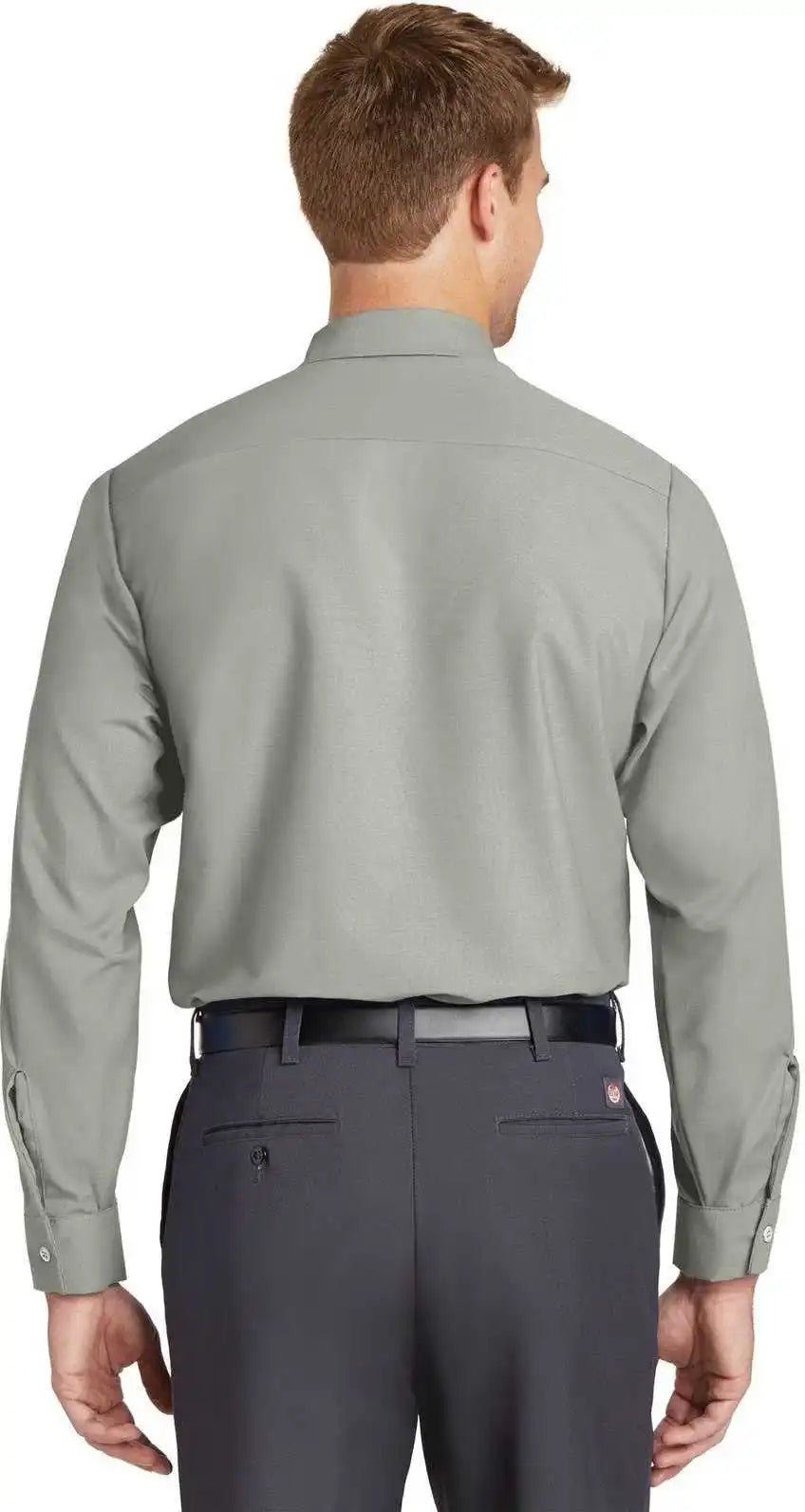 Red Kap Sp14long Long Size Industrial Work Shirt Light Gray