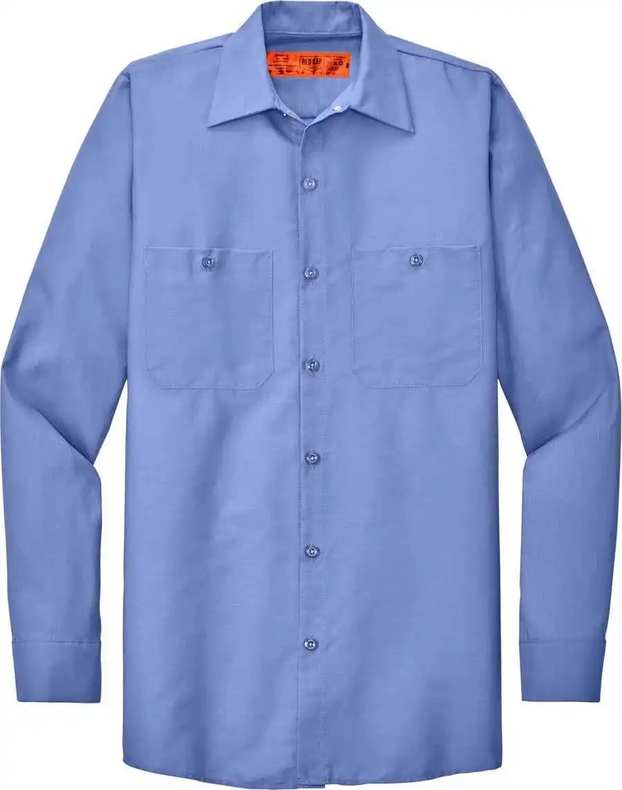 Red Kap Sp14long Long Size Sleeve Industrial Work Shirt - Light Blue