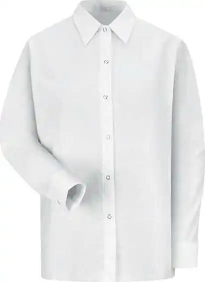 Red Kap Sp15 Women’s Long Sleeve Specialized Pocketless Poplin Work Shirt White