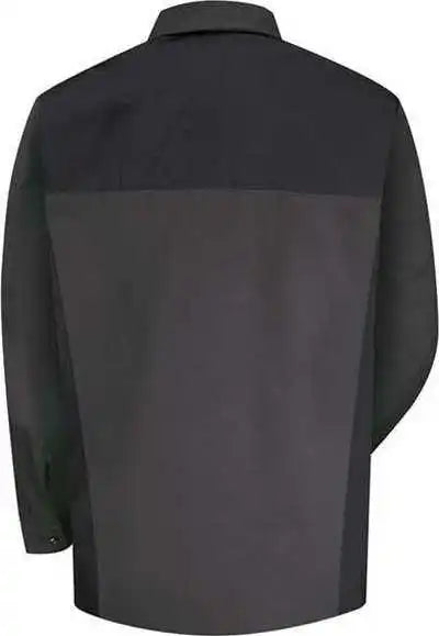 Red Kap Sp18 Long Sleeve Motorsports Shirt Charcoal Black