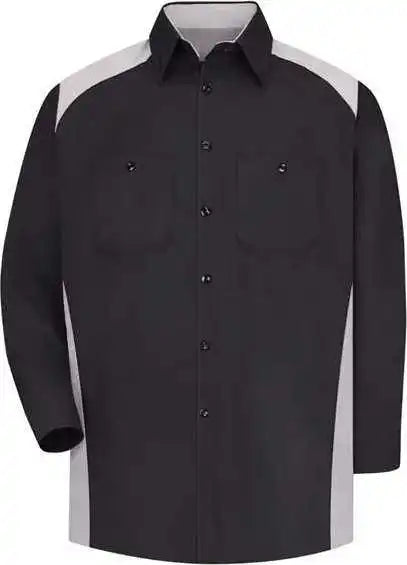 Red Kap Sp18l Long Sleeve Motorsports Shirt Sizes Black Silver