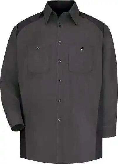 Red Kap Sp18l Long Sleeve Motorsports Shirt - Sizes - Charcoal Black