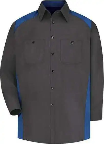 Red Kap Sp18l Long Sleeve Motorsports Shirt Sizes Charcoal Royal