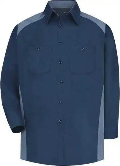 Red Kap Sp18l Long Sleeve Motorsports Shirt - Sizes - Navy Postman Blue