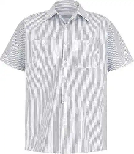 Red Kap Sp20 Premium Short Sleeve Work Shirt - Cw-white Charcoal Stripe