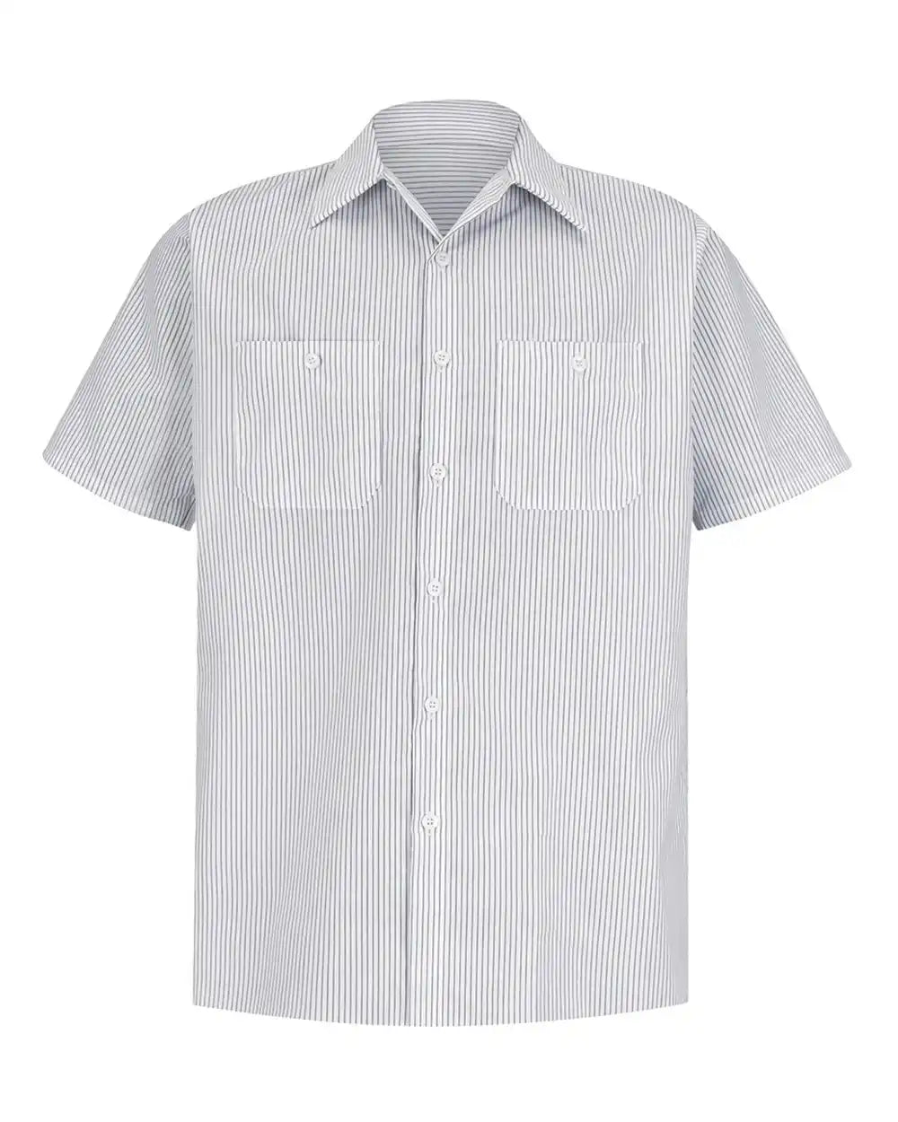 Red Kap Sp20 Premium Short Sleeve Work Shirt - Cw-white Charcoal Stripe - Cw-white/ / s