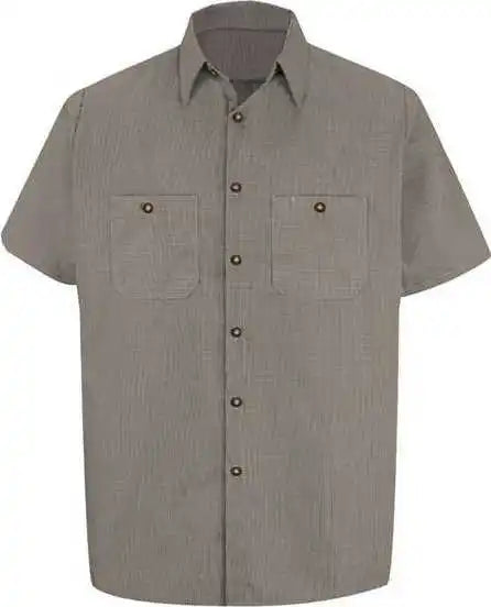 Red Kap Sp20 Premium Short Sleeve Work Shirt - Kb-khaki Black Microcheck