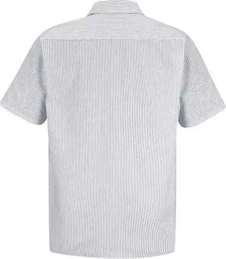 Red Kap Sp20l Premium Short Sleeve Work Shirt Long Sizes Cw White Charcoal Stripe