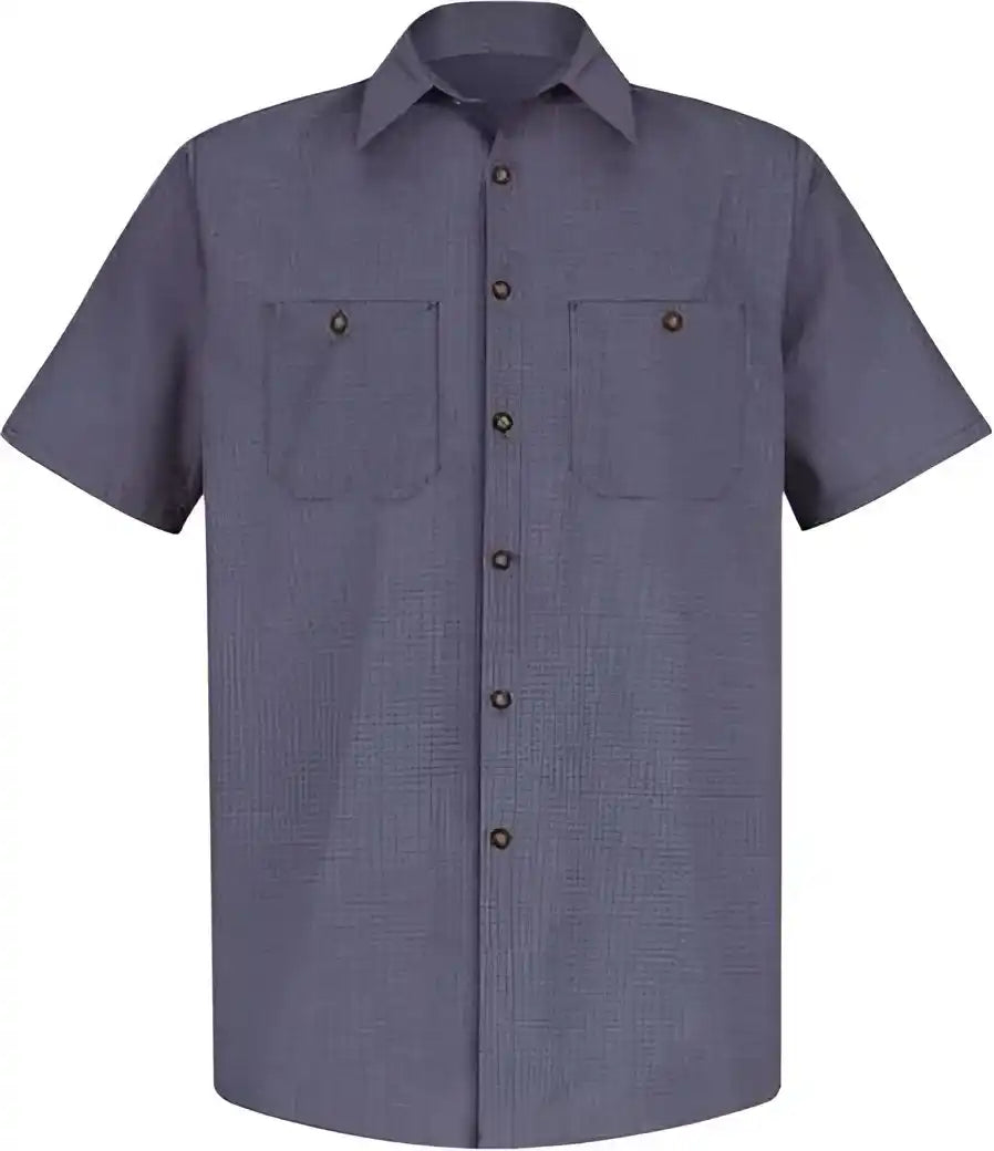 Red Kap Sp20l Premium Short Sleeve Work Shirt Long Sizes Ex Blue Charcoal