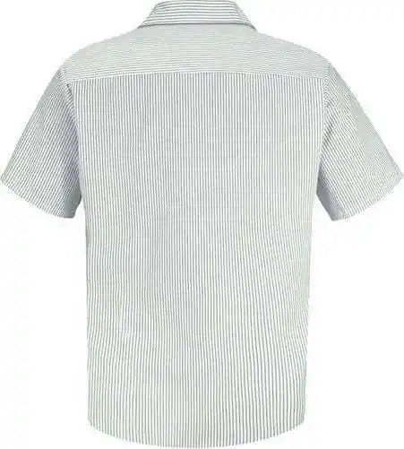 Red Kap Sp20l Premium Short Sleeve Work Shirt Long Sizes Gw White Green Stripe