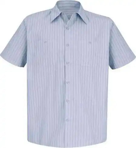 Red Kap Sp20l Premium Short Sleeve Work Shirt Long Sizes Light Blue Navy Stripe