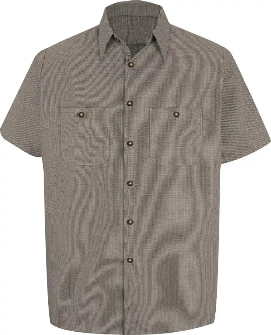 Red Kap Sp20t Premium Short Sleeve Work Shirt - Tall Sizes - Kb-khaki Black Microcheck - Kb-khaki/ / Lt