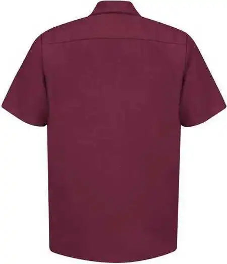 Red Kap Sp24 Industrial Short Sleeve Work Shirt - Burgundy