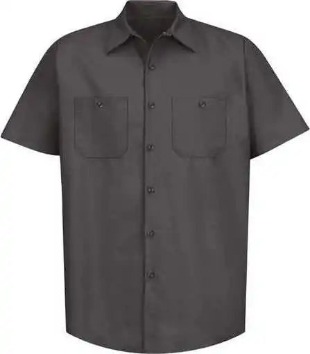 Red Kap Sp24 Industrial Short Sleeve Work Shirt Charcoal