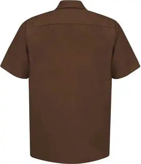 Red Kap Sp24 Industrial Short Sleeve Work Shirt Chocolate Brown