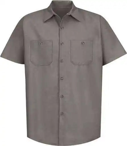 Red Kap Sp24 Industrial Short Sleeve Work Shirt Gray