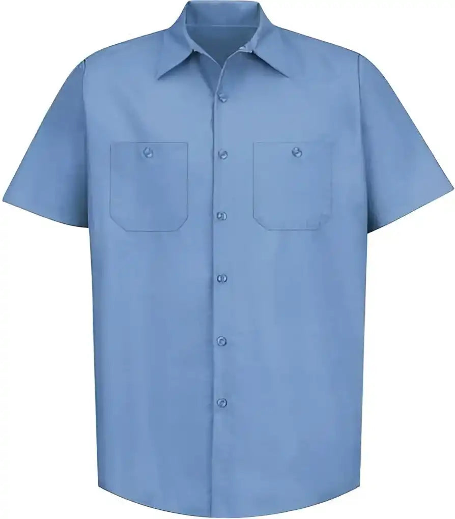 Red Kap Sp24 Industrial Short Sleeve Work Shirt Light Blue