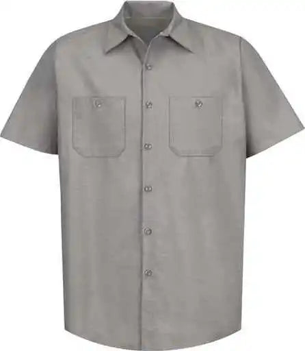 Red Kap Sp24 Industrial Short Sleeve Work Shirt - Light Gray