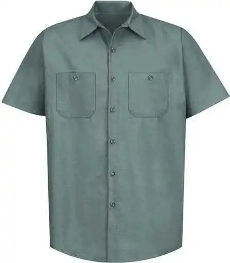 Red Kap Sp24 Industrial Short Sleeve Work Shirt Light Green