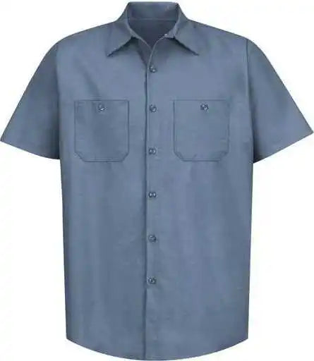 Red Kap Sp24 Industrial Short Sleeve Work Shirt - Postman Blue