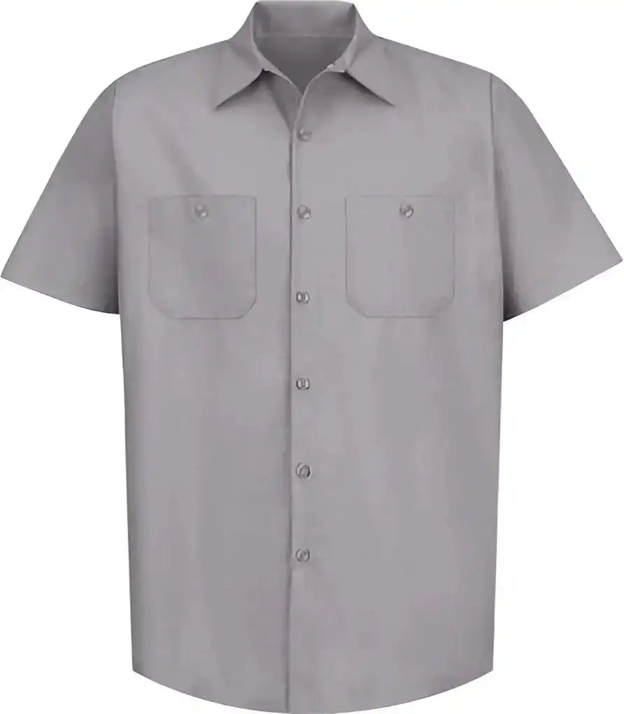 Red Kap Sp24 Industrial Short Sleeve Work Shirt Silver