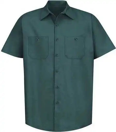 Red Kap Sp24 Industrial Short Sleeve Work Shirt Spruce Green