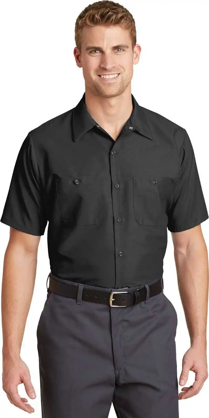 Red Kap Sp24 Short Sleeve Industrial Work Shirt - Charcoal