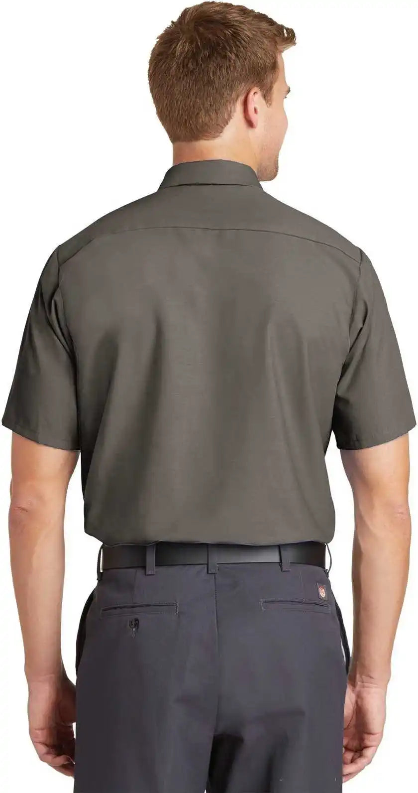 Red Kap Sp24 Short Sleeve Industrial Work Shirt Gray
