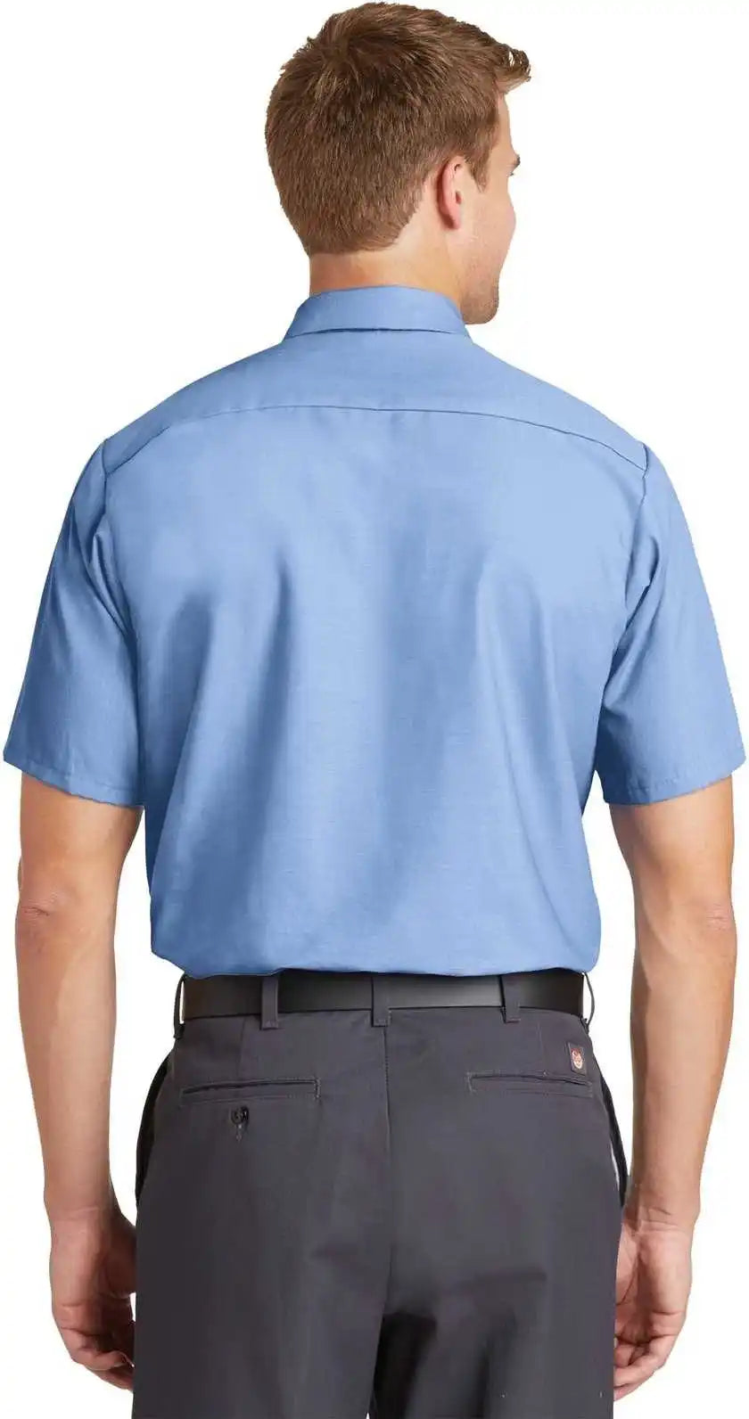 Red Kap Sp24 Short Sleeve Industrial Work Shirt Light Blue