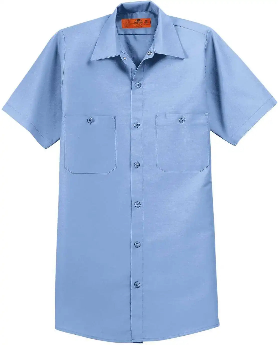 Red Kap Sp24 Short Sleeve Industrial Work Shirt Light Blue