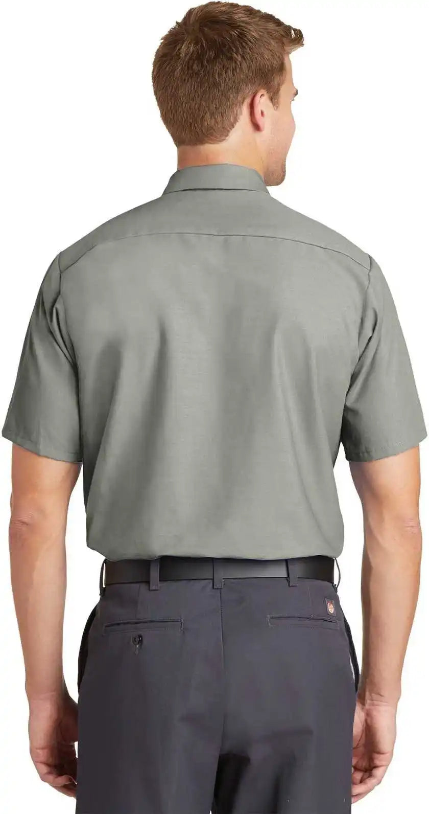 Red Kap Sp24 Short Sleeve Industrial Work Shirt - Light Gray