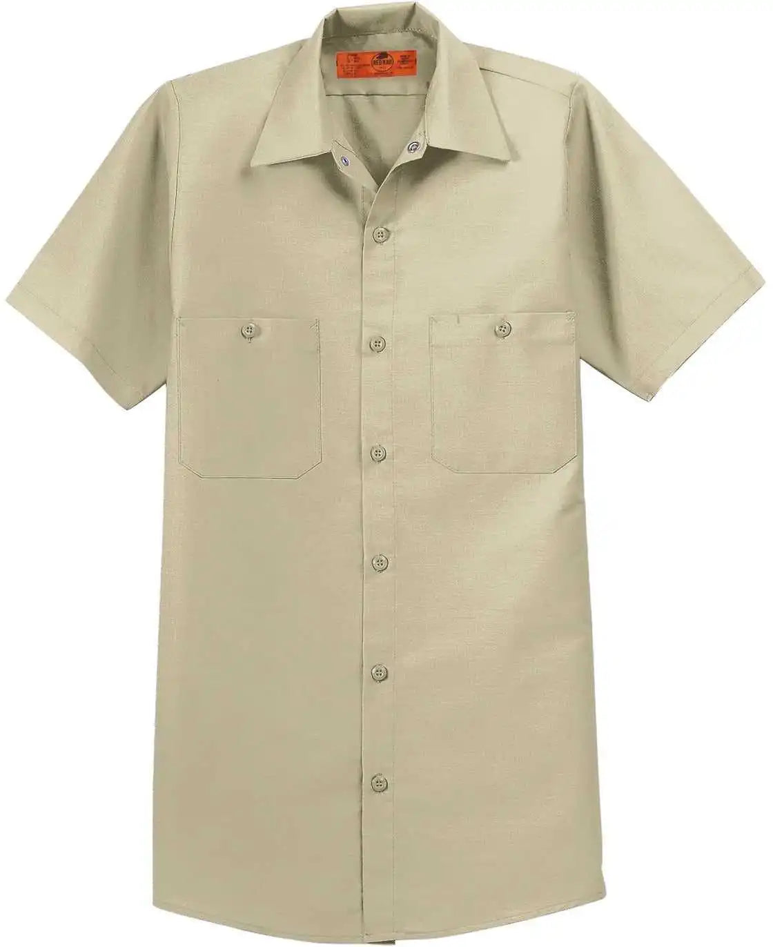 Red Kap Sp24 Short Sleeve Industrial Work Shirt Light Tan