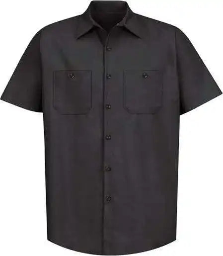 Red Kap Sp24l Short Sleeve Work Shirt Long Sizes Black