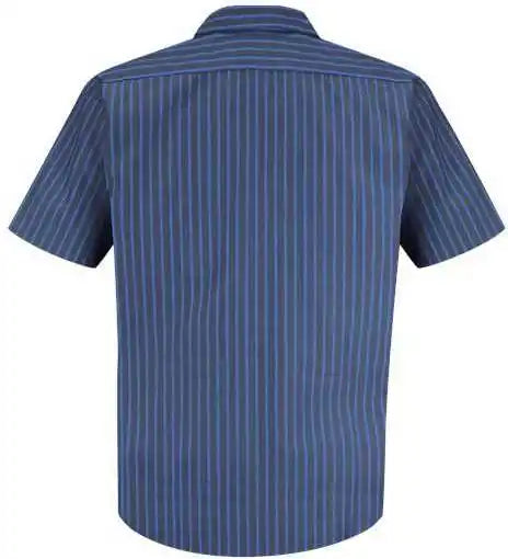 Red Kap Sp24l Short Sleeve Work Shirt Long Sizes Gray Blue Stripe